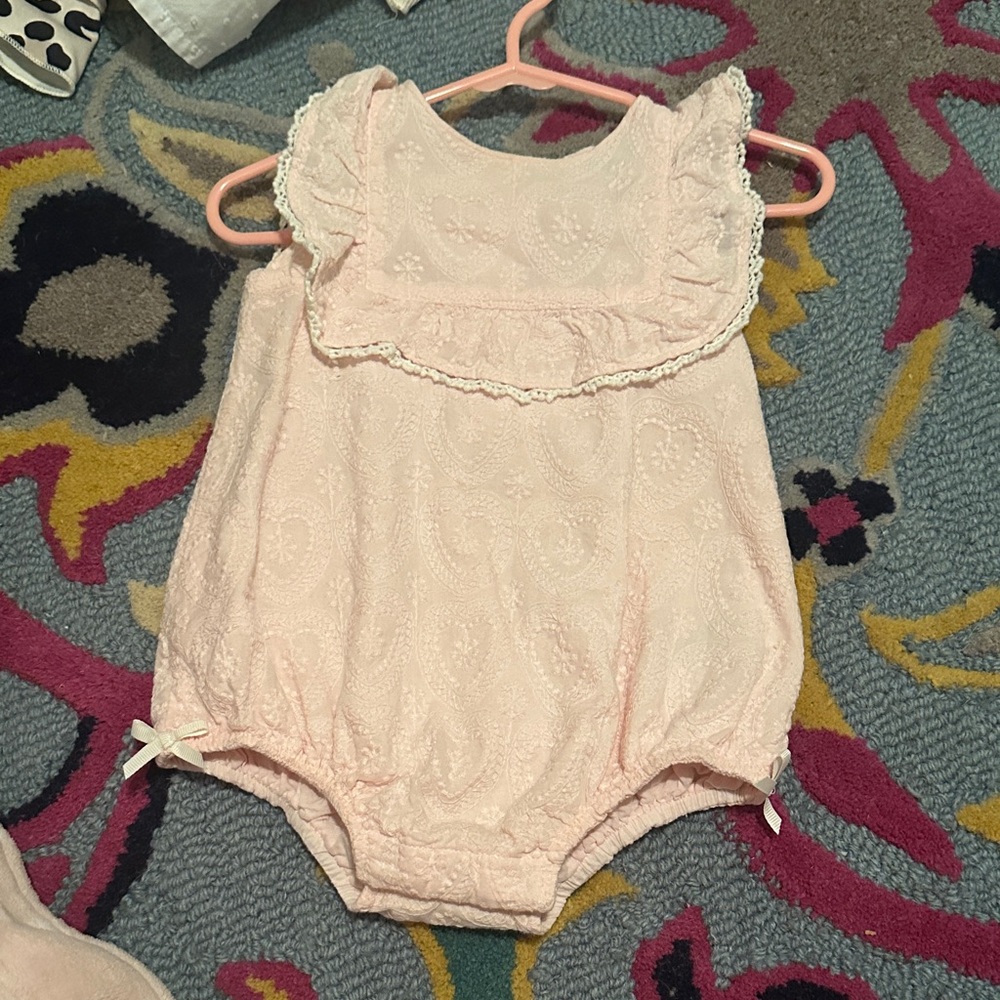 Pink Ruffled Kids One Piece